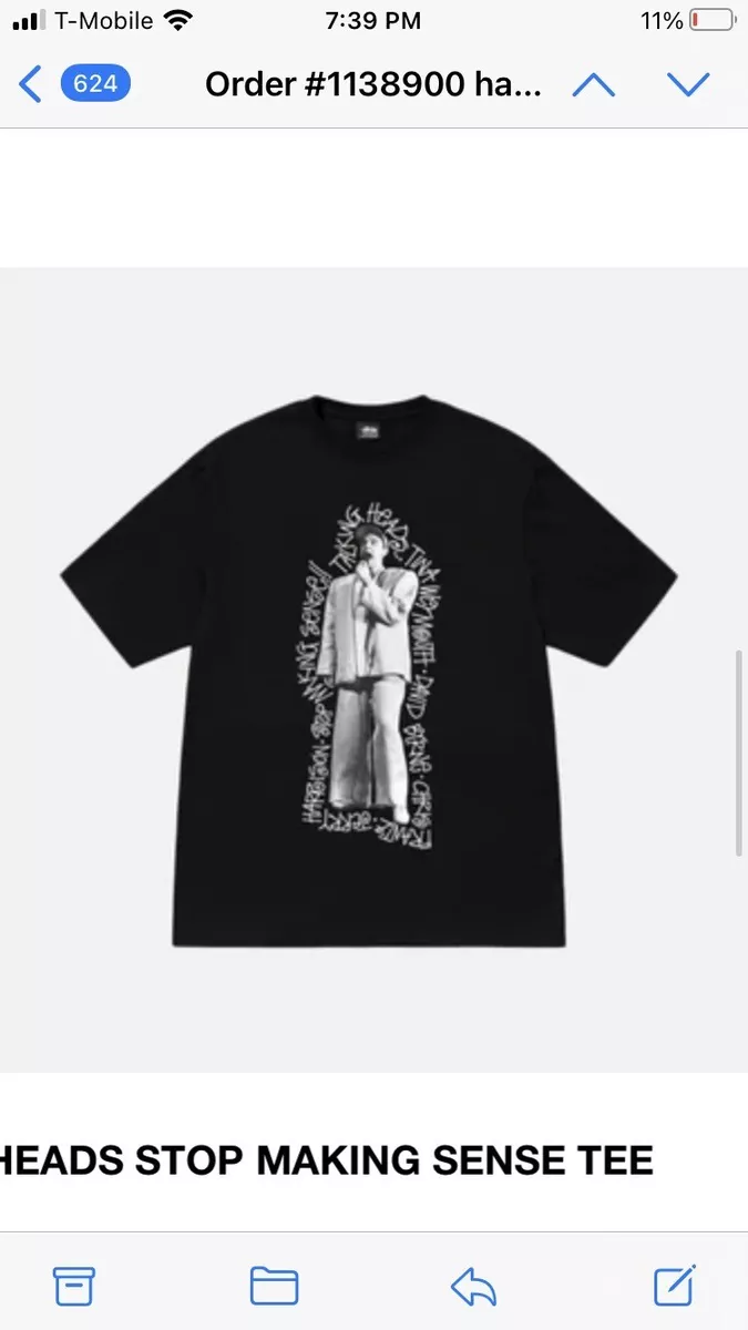 Stussy X Talking Heads Stop Making Sense Tee Size XL Black Brand