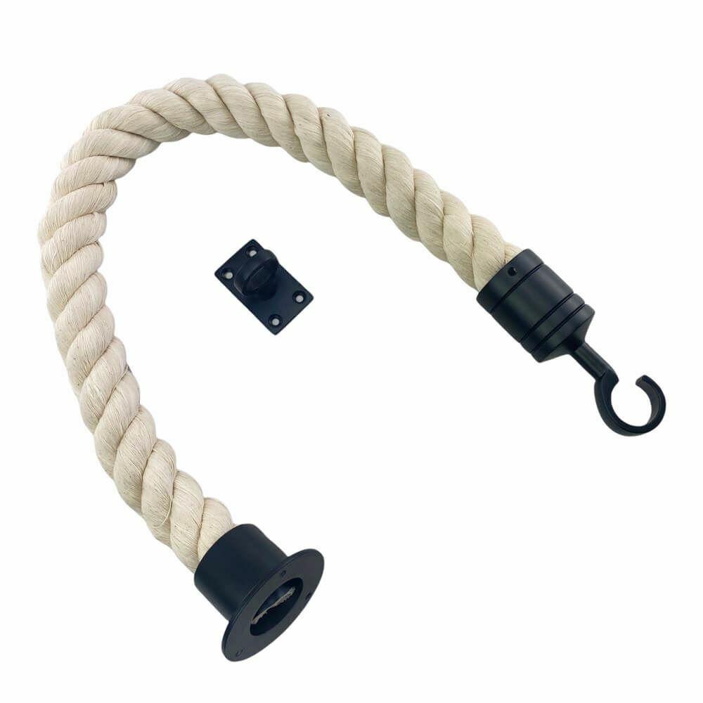 Cotton Barrier Rope C/W Cup End & Hook, Choose Fittings Diameter Length Zapewnienie jakości, nowe wydanie