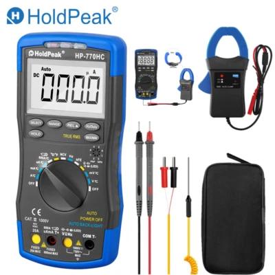 HOLAPEAK Digital Multimeter TRMS 6000 Counts AC/DC Current Amp Ohm Voltmeter Clamp Meter