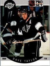1990 -Dave Taylor- Pro Set Autograph/Signed/Auto Hockey Card #128 Kings