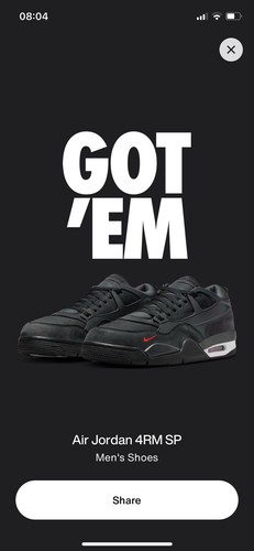 Nike Air Jordan 4 RM Nigel Sylvester Driveway Grey “Bike Air” UK 8.5 - Brand New