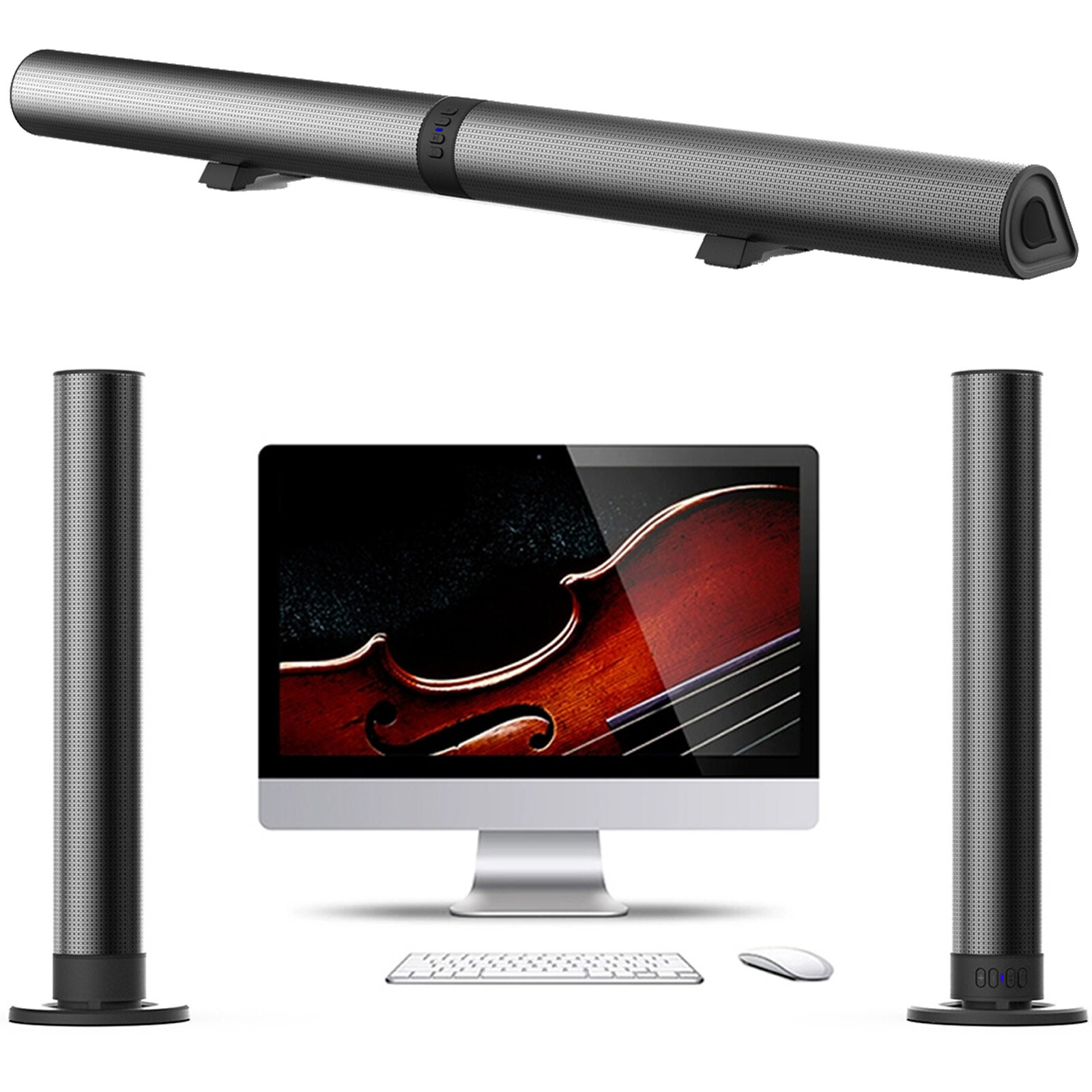 Soundbar Wireless Bluetooth 5.3 TV Sound Bar 4 Speaker Subwoofer Home Theater-image