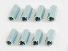 8 Pack 7/16-20 X 1-1/4" Long Fine Thread Hex Coupling Nut with Zinc Plate