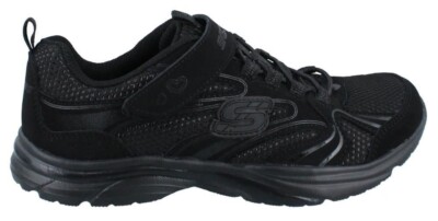 Skecher Lite Kicks Clas President 80424L/BBK LeatherMesh Kids Girl Size 10.5 New