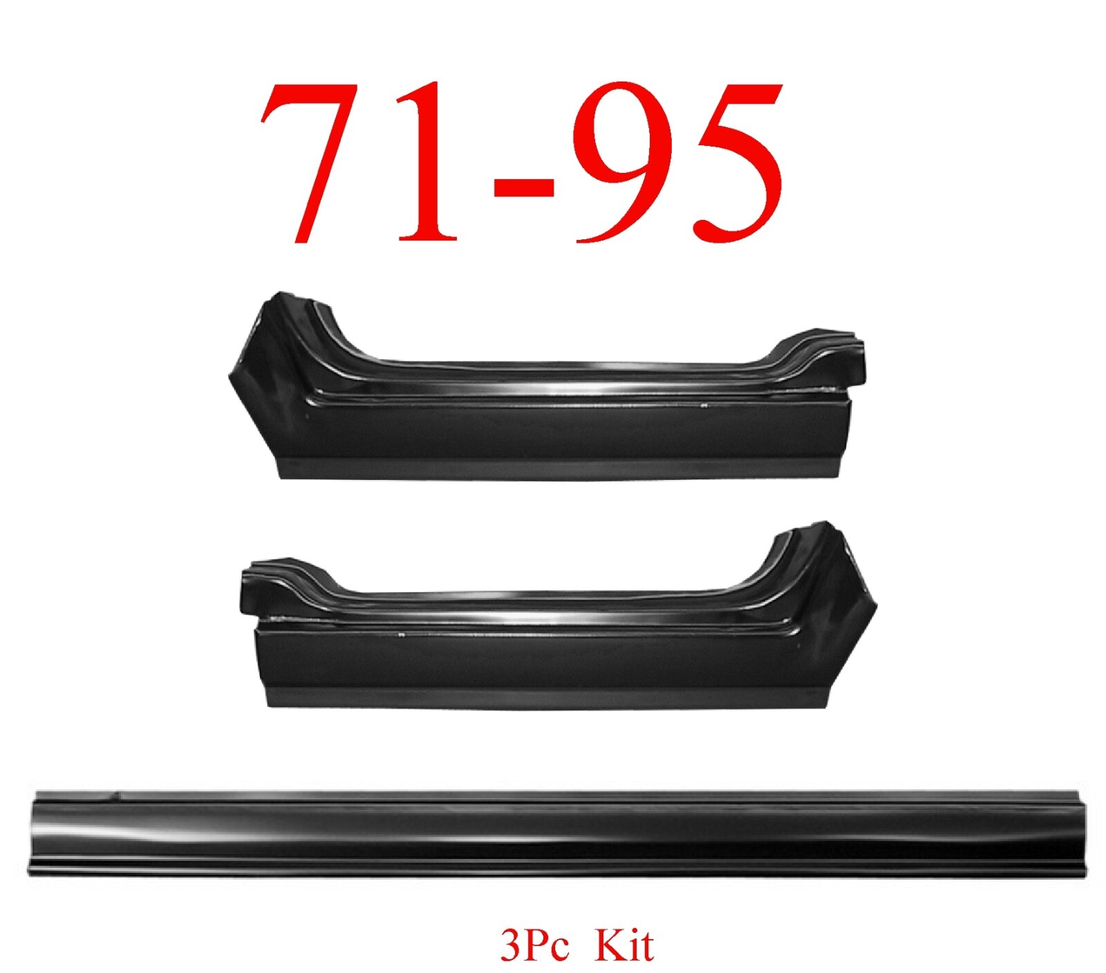 3Pc 71 95 Chevy Van Rocker Panel Set, GMC G10 G20 G30 Rust Repair Left ...