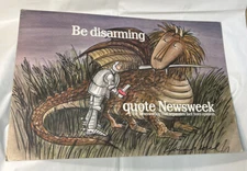 Vintage NEWSWEEK Newsstand Display Sign Cardboard 15” x 19” 1990s Memorabilia