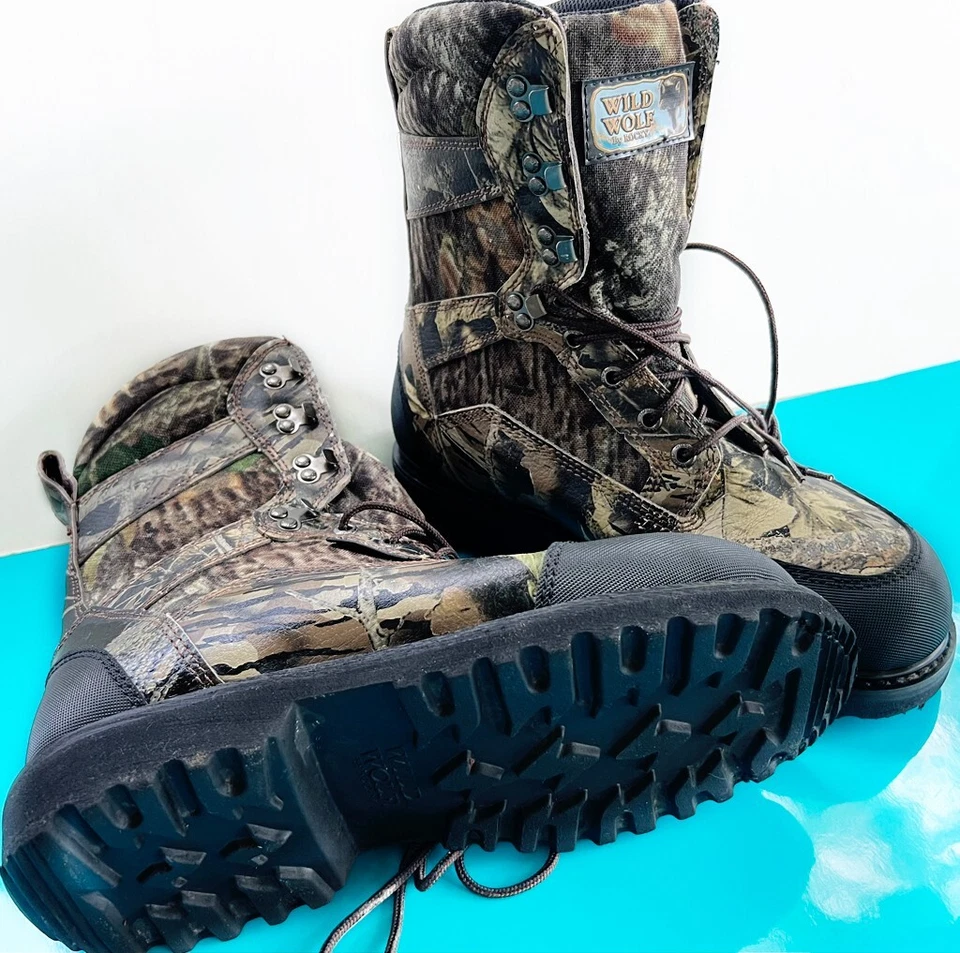 MENS 9W WILD WOLF By ROCKY Thinsulate 800 Gram ScentMask Camo Hunting Boots - Image 3 of 4