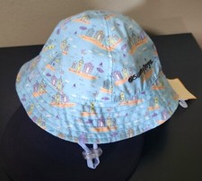 Sunny Dayz Baby/Toddler blue denim Reversible Sun Hat w Adjustable Chin Strap