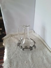 CARAFE A DECANTER ET VERSEUSE VERRE ET ETAIN