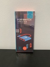 Nintendo Switch Hub NEW SEALED Type-C Portable Dock Adapter Video Games Blue Red