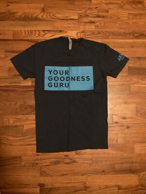 Akin s Natural Foods Your Goodness Guru 100% cotton navy blue tee shirt small