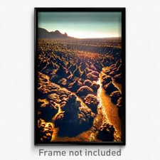 Pixel Art Poster - Meek Lava Fields (8 Bit Psychedelic Trippy Video Game Print)