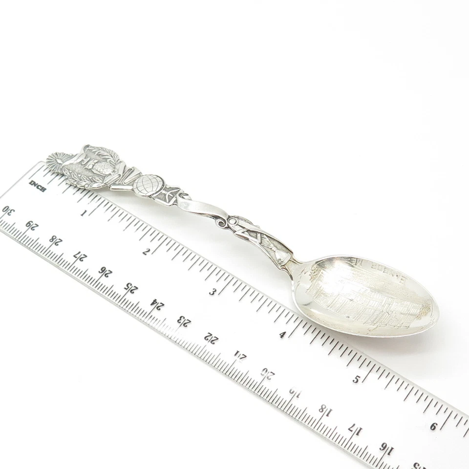 Cuchara antigua de plata esterlina 925 Art Deco Bangor High School Lunt States Cities Foto 3 de 4