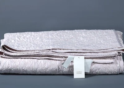 ZARA HOME BABY PINK FLORAL Matelasse Coverlet Bedspread CAL KING Size - Image 1 of 4