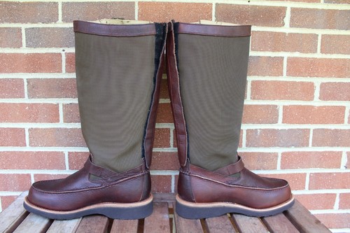 Stivali Chippewa Cutter 18" Snake Uomo Tg 9 EE Full Back Zip Pelle Marrone 23923 - Foto 2 di 16