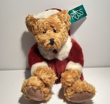 Russ Berrie and Co. Kris Bear Plush Stuffed Animal Christmas Santa Suit Vintage