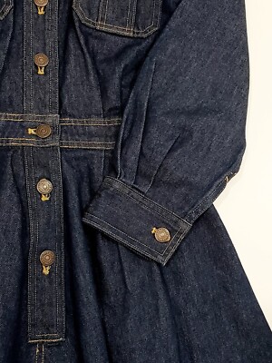 knee length dresses for ladies Vintage Ralph Lauren Denim Long Sleeve Dress