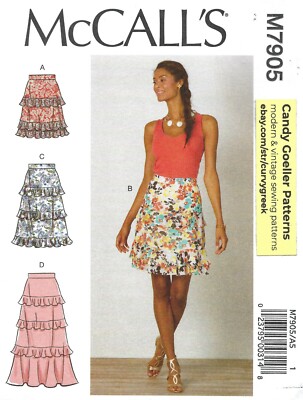 McCall's M7905 Semi-Fitted Skirts in Lengths w Flounces Sz 6-14