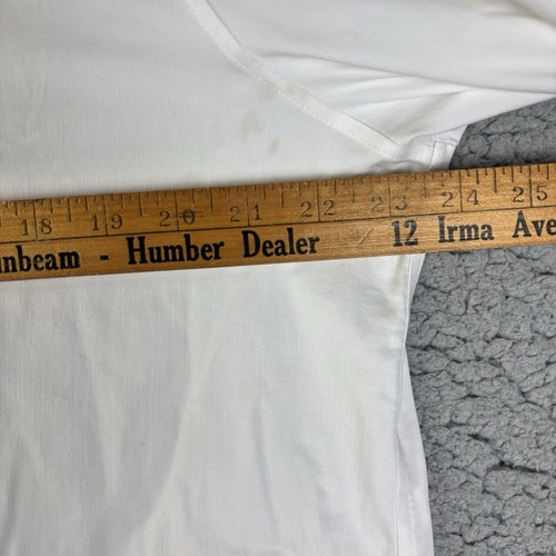 Chico’s No Iron Button Up Shirt White Chic Stretch Flip Cuff Collared Size 16 3 - 第 7/14 張圖片