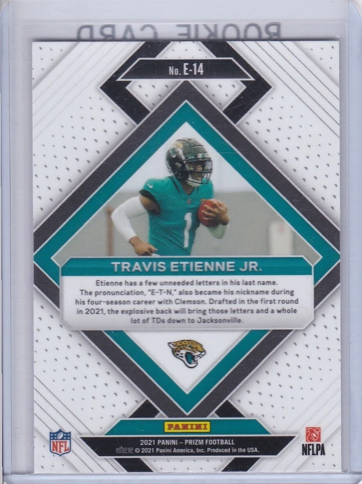 TRAVIS ETIENNE JR. ROOKIE CARD 2021 PRIZM Football JACKSONVILLE JAGUARS RC - Image 2 of 2