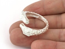 Ring Adjustable Shiny Silver plated brass 18mm 8US inner size 5229