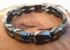 Magnetic Hematite Bracelet Anklet Twist Disc AAA STRONG 2 row USA Handmade