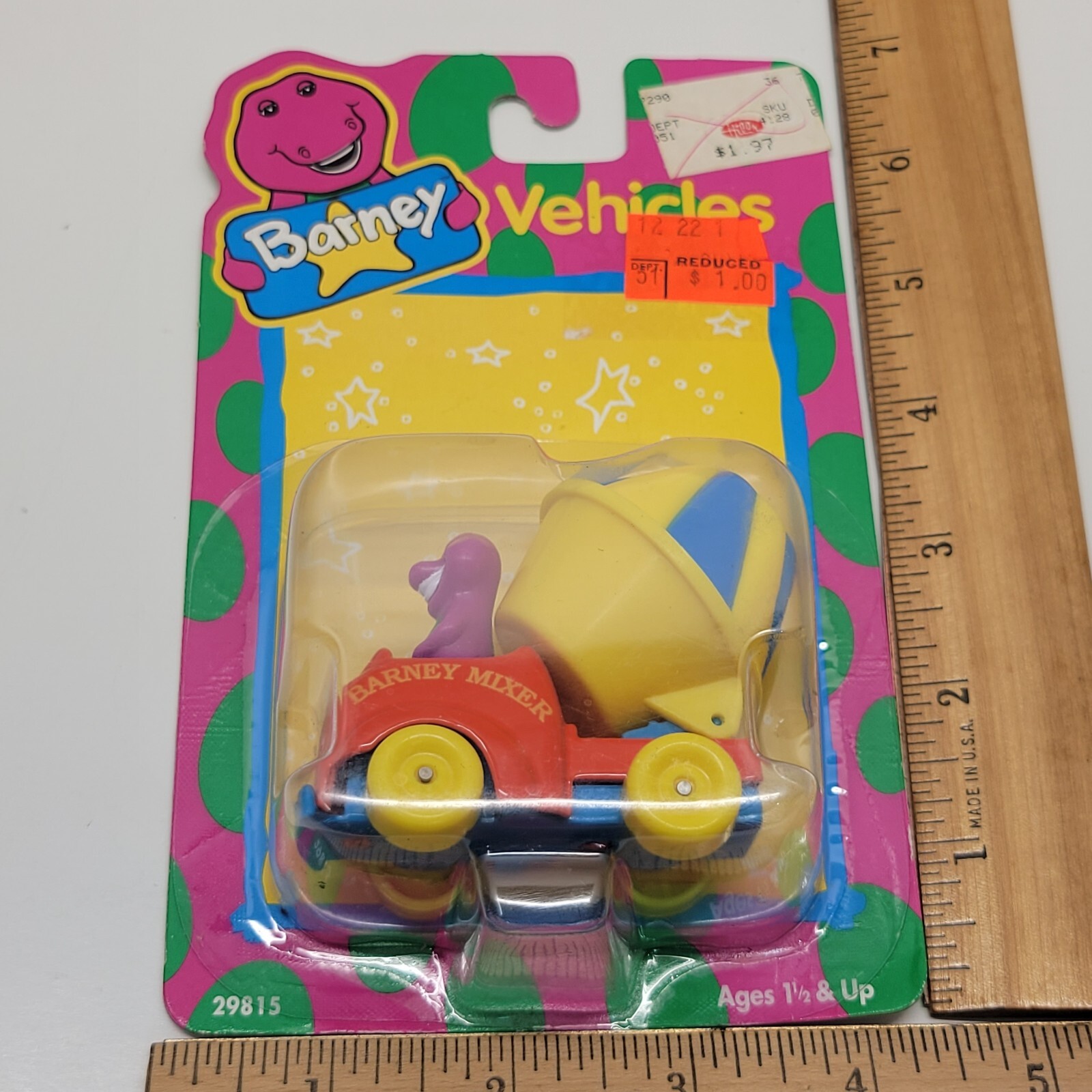 3 VTG 1993 Barney Vehicles Lot 29815 Cement Mixer Fire Engine Baby Bops Mobile