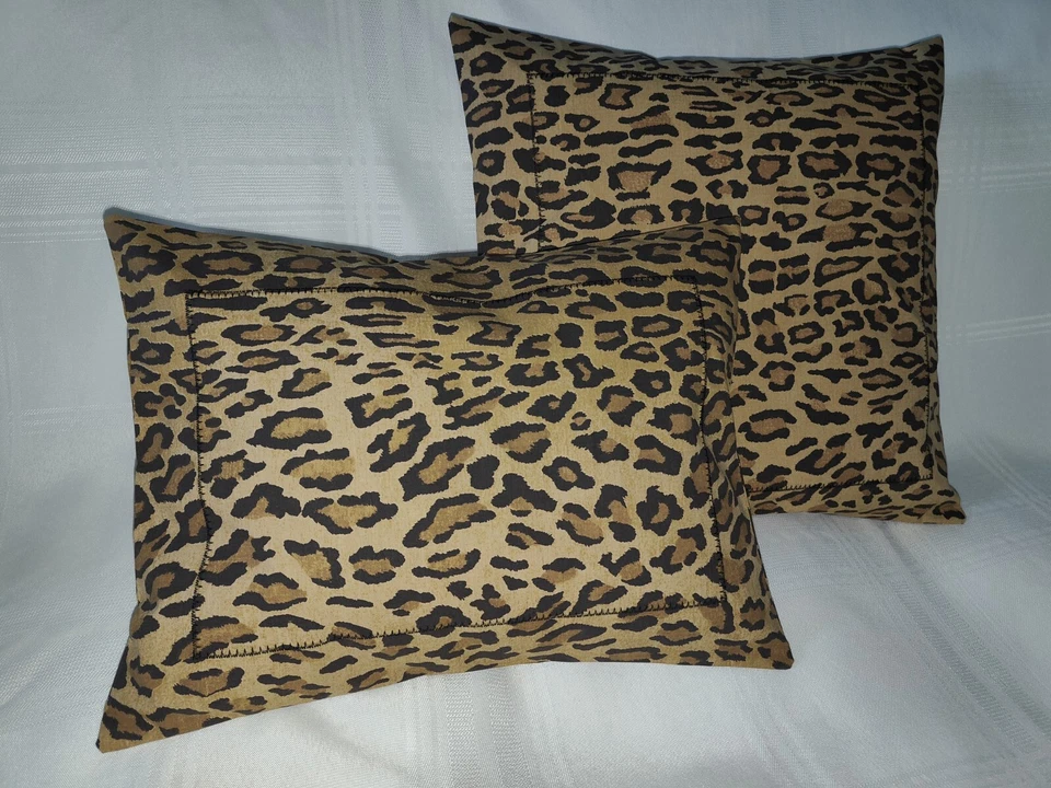 2 fundas de almohada Ralph Lauren Aragón Leopardo 12x16 y 16x16 pulgadas nuevas Foto 4 de 4