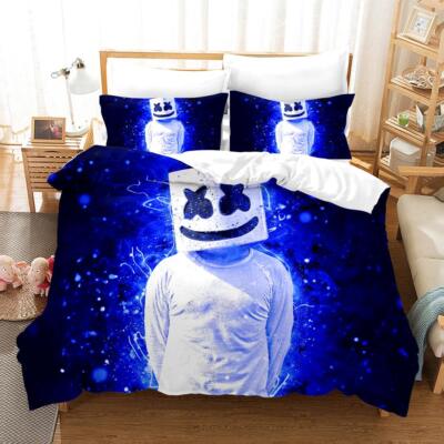 3D Blau Musiker Doktom Quilt Cover Set Bettwäsche Sets Kissenbezüge 64