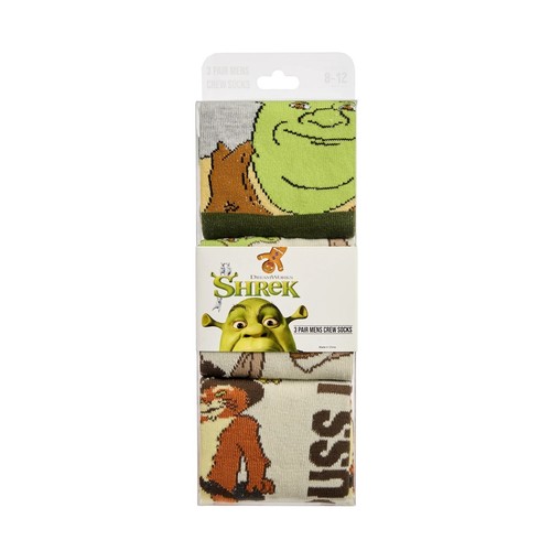 Men's 3-Pack Shrek Crew Socks size 10-13 - 第 1/6 張圖片