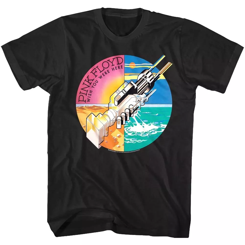 Pink Floyd Wish You Were Here Album Cover Art Men\'s T Shirt Handshake Rock  Merch | eBay