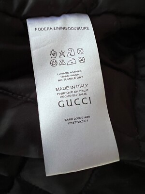 GUCCI VINTAGE BLACK MEN'S MONOGRAM JACKET BOMBER GUCCI LOGO IT54