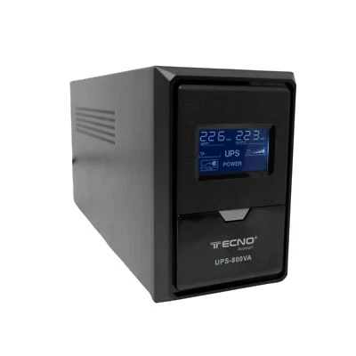 TECNO Ups Groupe Continuité 800VA Batteries Inclus 360W Protection Cartes Caméra