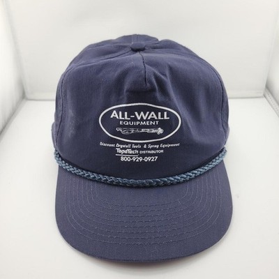 Vintage All-Wall Equipment Hat Cap Snap Back Navy Rope Embroidered Mens 90s
