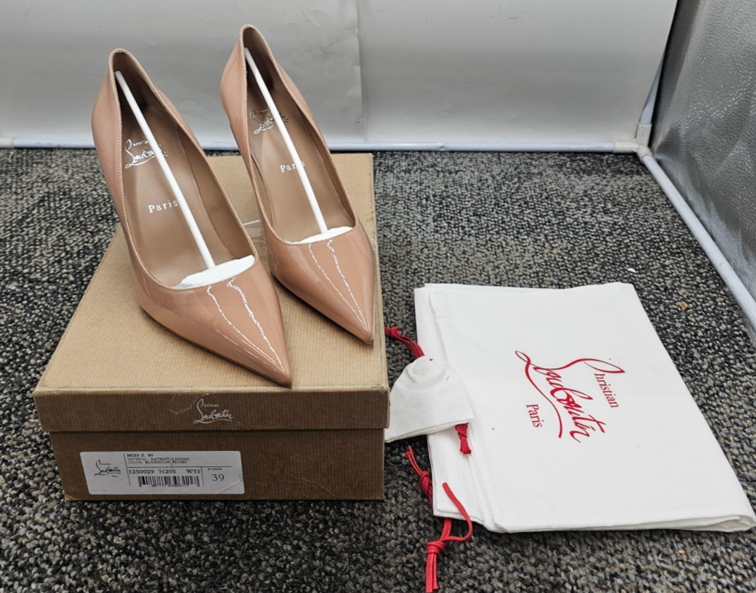 Christian Louboutin Miss Z 80 Patent Pump Women's Size 39 Blush