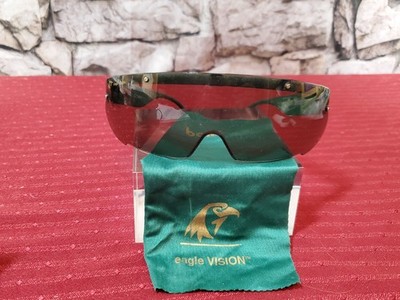 Vintage Bolle Eagle Vision Shield Sunglasses Jaguar Green Frame Leather Case
