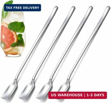9.8-Inch Long Handle Iced Tea Spoons Set of 4, Premium Stainless Steel Coffee Sp