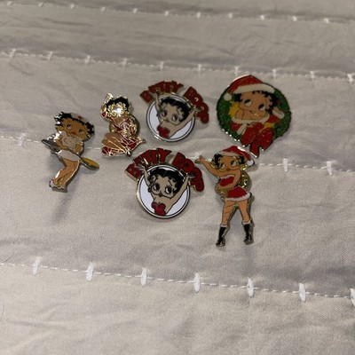Vintage Betty Boop Enamel Pin Lot Of 6 Christmas Nurse Pin Up 1986 Fleischer