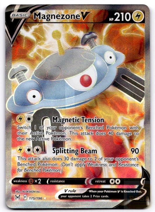 Magnezone V 175/196 Ultra Rare Lost Origin Pokemon Moderately Played