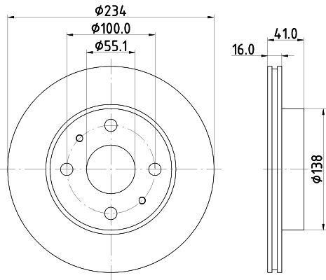 HELLA 8DD 355 126-801 BRAKE DISC Front (PAIR)