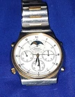 Vintage 1986 Seiko Moonphase Chronograph 7A48-7009 Two-Tone Works Great New Batt