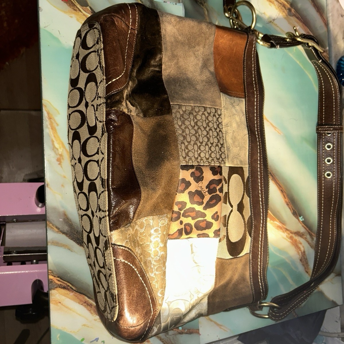Coach Carly Vintage Patchwork Shoulder Bag F0893-F12842 X-Large | eBay