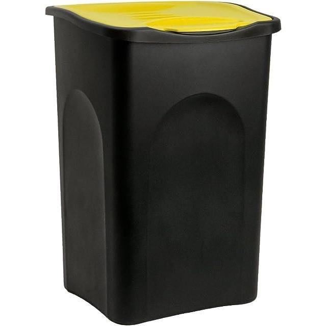 Stefanplast Ecogreen Bin Lt. 50 (Black Body + Yellow Lid) - Image 2