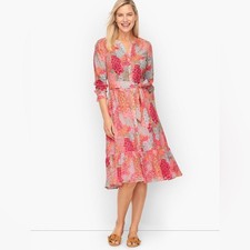 TALBOTS BELTED SHIRTDRESS - CLUSTERED GARDEN