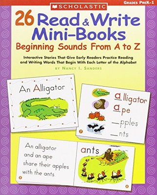 26 READ & WRITE MINI-BOOKS: BEGINNING SOUNDS FROM A TO Z: By Nancy Sanders *VG+*