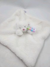 Ebba Teddy Bear Lovey Security Blanket White Stripes Plush Stuffed