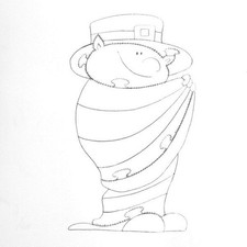 Woodcraft Project Paper Plan to Build Leprechaun with Blanket