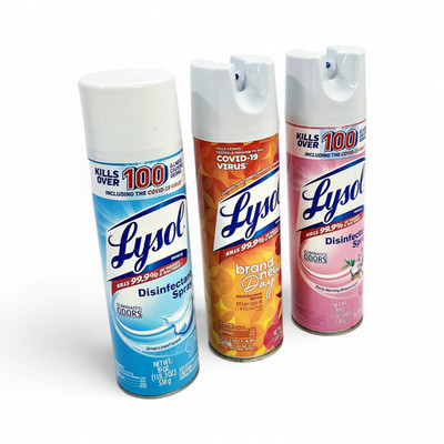 Lysol Disinfecting Spray, Crisp Linen, Morning Breeze, & Mango Hibiscus 19oz 3pk