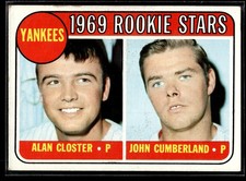 Yankees 1969 Rookie Stars Alan Closter / John Cumberland 1969 Topps Card #114. rookie card picture