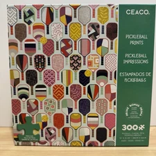CEACO Pickleball Prints 300 Piece Puzzle Emma Schonenberg 2215-46 NEW w/Poster